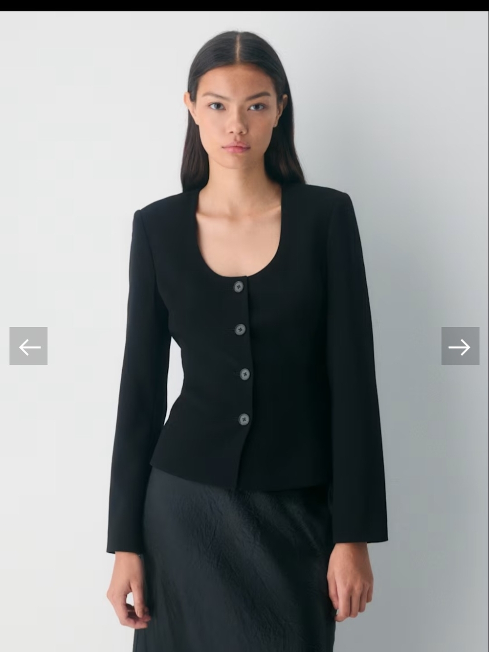 Babaton

Elm Jacket - Sway Crepe Black Women's Tailored Button-Front Jacket
